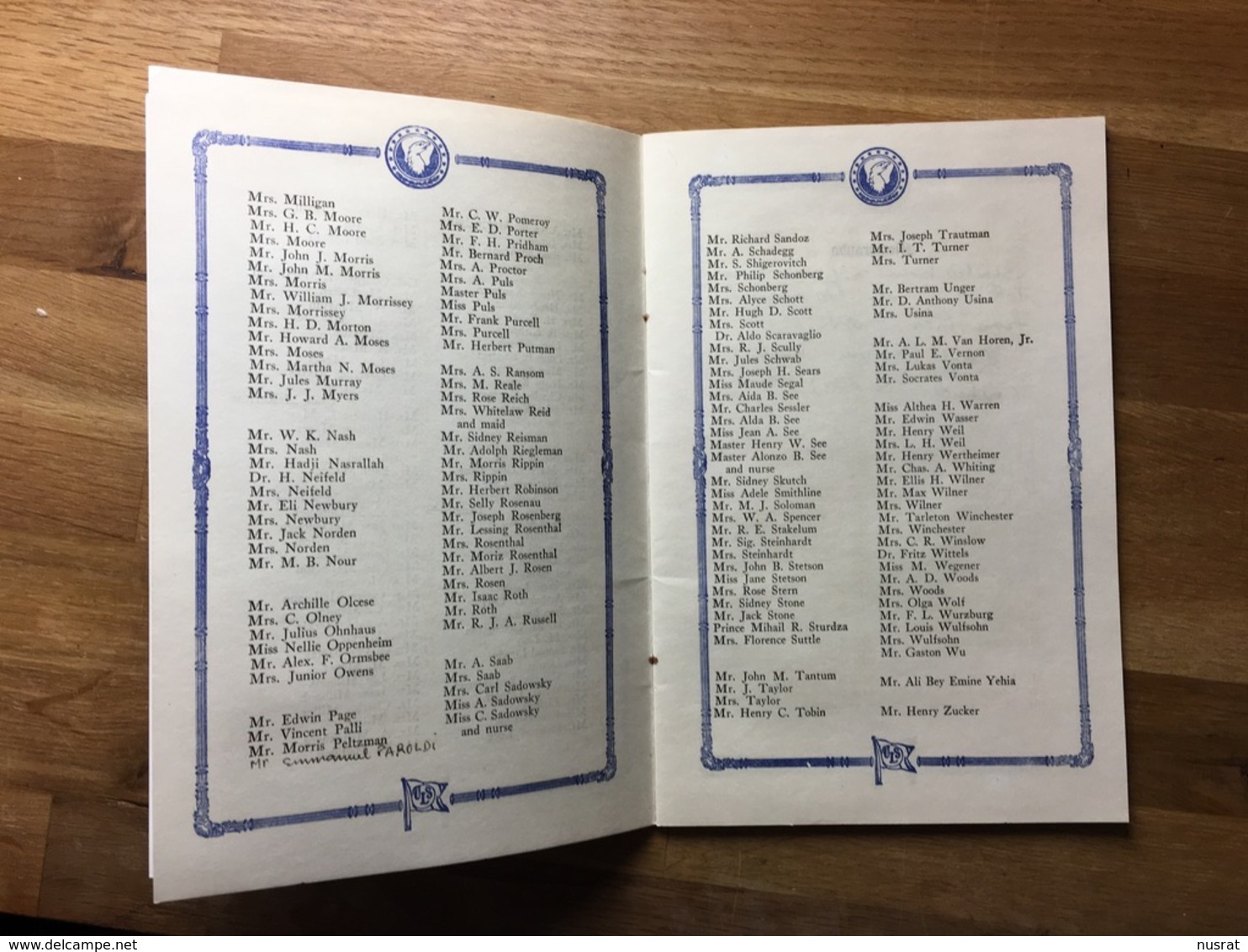 Rare Menu & Liste De Passagers, Avril 1929 Vaisseau Amiral Leviathan, 2 Fascicules, Leviathan Flagship Scarce Leaflets - Menükarten