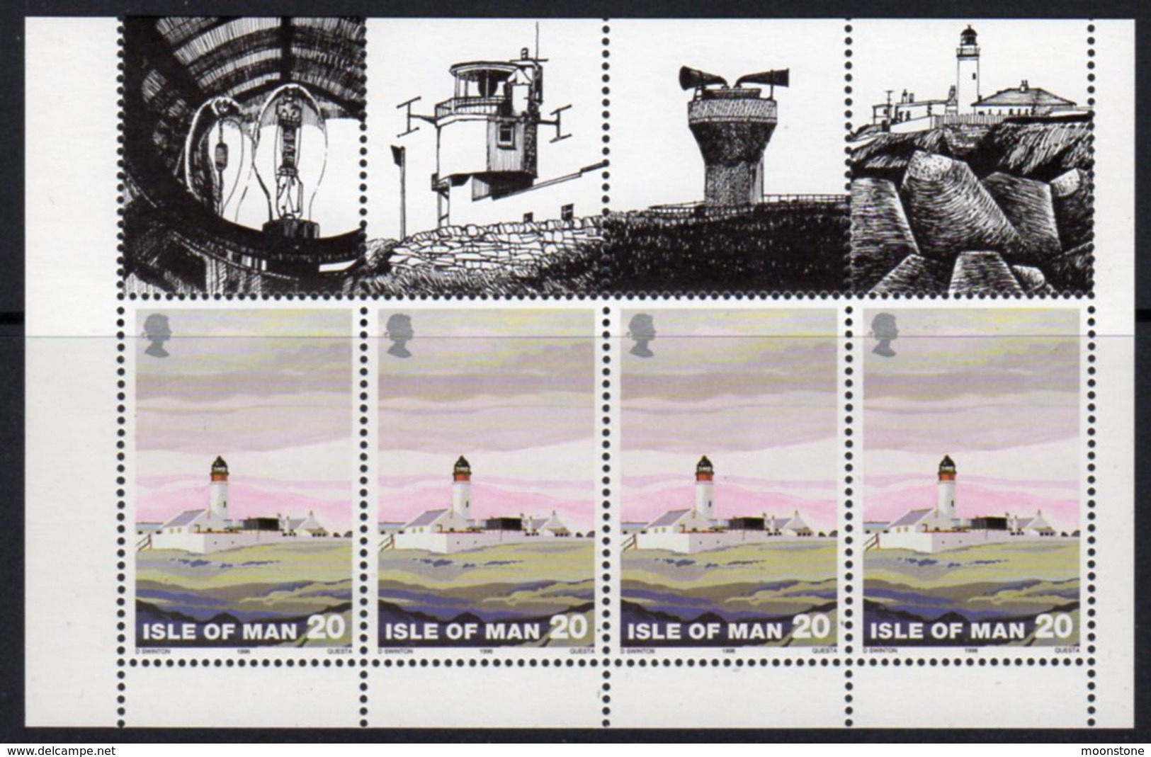 Isle Of Man 1996 Lighthouses 20p Booklet Pane, MNH, Ref. 46 - Lighthouses