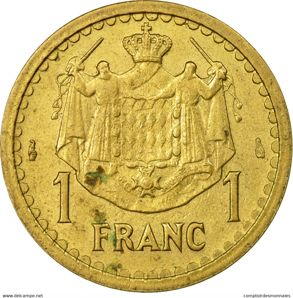 Monnaie, Monaco, Louis II, Franc, 1943, Poissy, TTB, Bronze-Aluminium - 1922-1949 Louis II