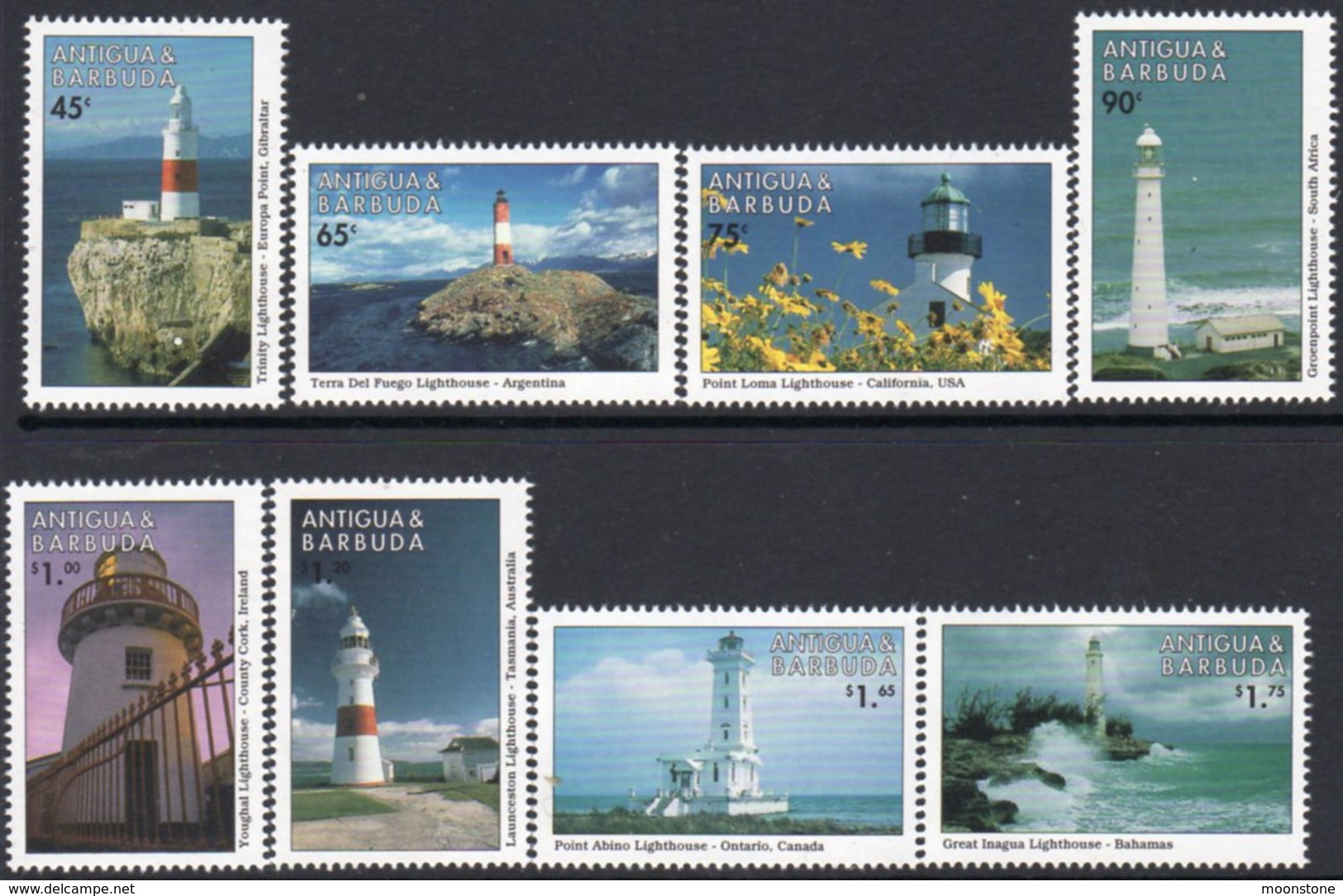 Antigua & Barbuda 1998 Lighthouses Set Of 8, MNH, SG 2612/9, Ref. 50 - Lighthouses