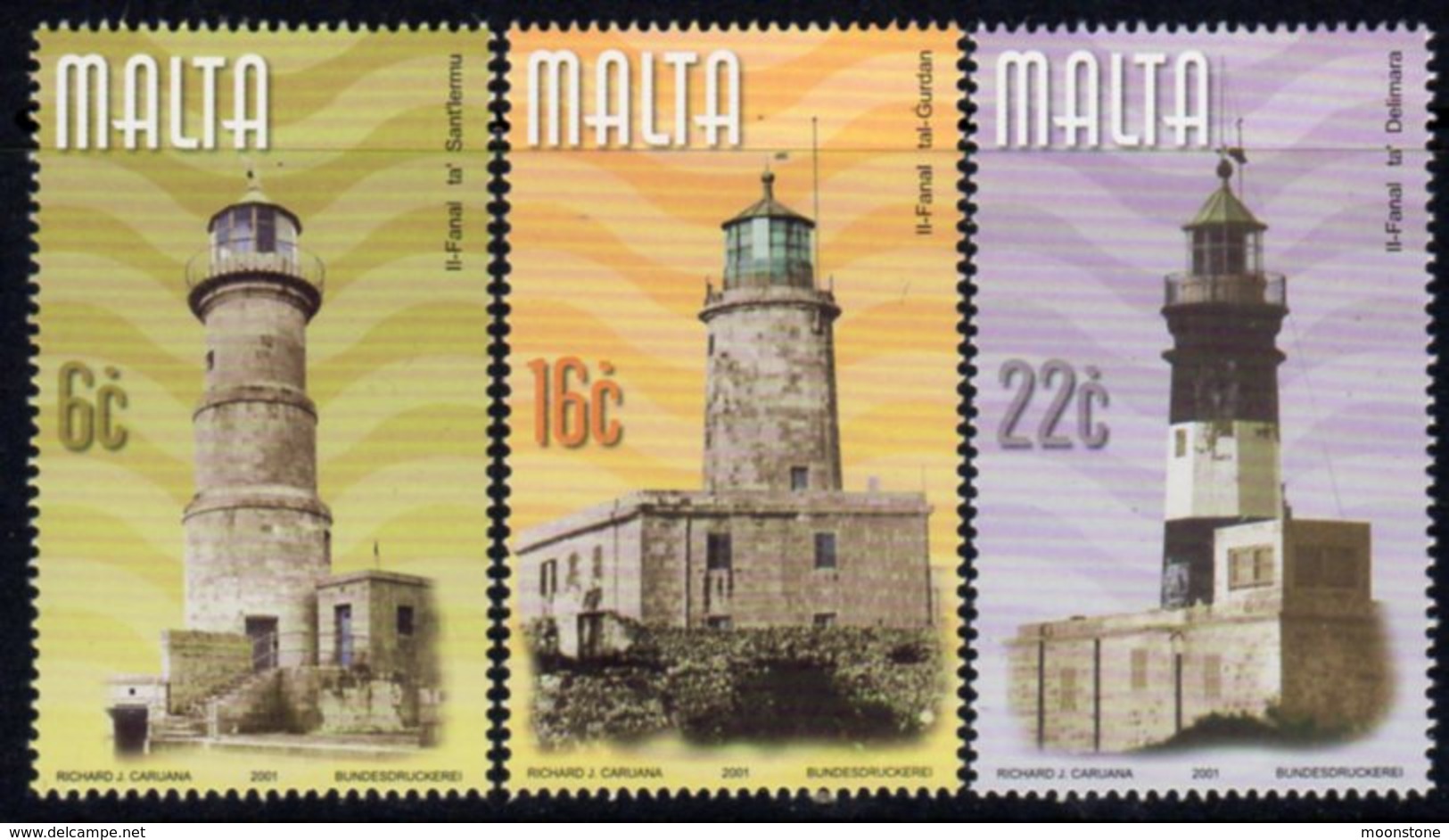 Malta 2001 Lighthouses Set Of 3, MNH, SG 1201/3, Ref. 52 - Lighthouses