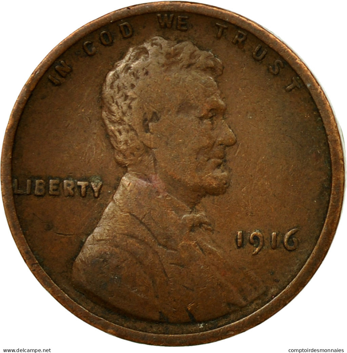 Monnaie, États-Unis, Lincoln Cent, Cent, 1916, U.S. Mint, Philadelphie, TB+ - 1909-1958: Lincoln, Wheat Ears Reverse