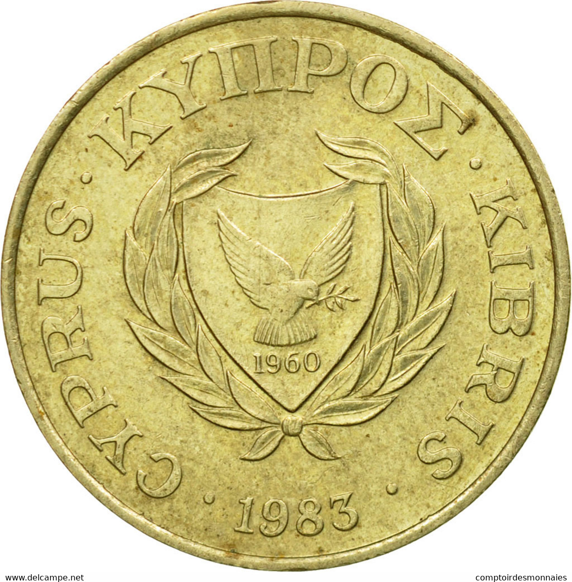 Monnaie, Chypre, 5 Cents, 1983, TTB, Nickel-brass, KM:55.1 - Chypre