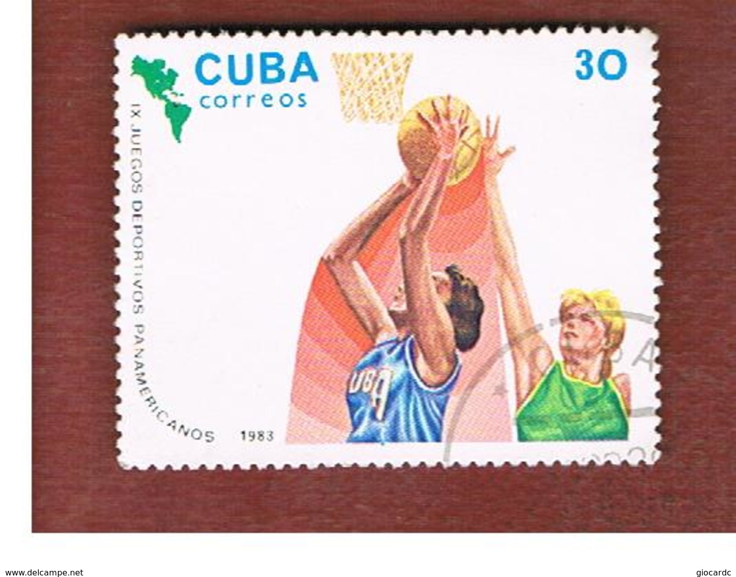 CUBA -   SG  2908   -  1983 PAN-AMERICAN GAMES: BASKETBALL  - USED - Usati