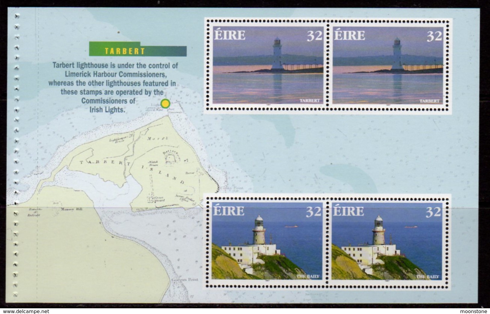 Ireland 1997 Lighthouses Tarbert Booklet Pane, MNH, SG 1136c, Ref. 58 - Faros