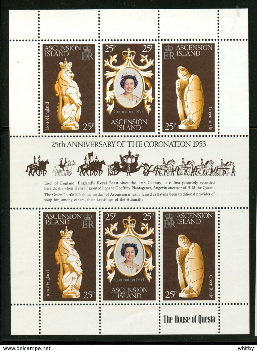 Ascension Island 1978  Queen Elizabeth Coronation Anniversary Issue #229  MNH Souvenir Sheet - Ascension