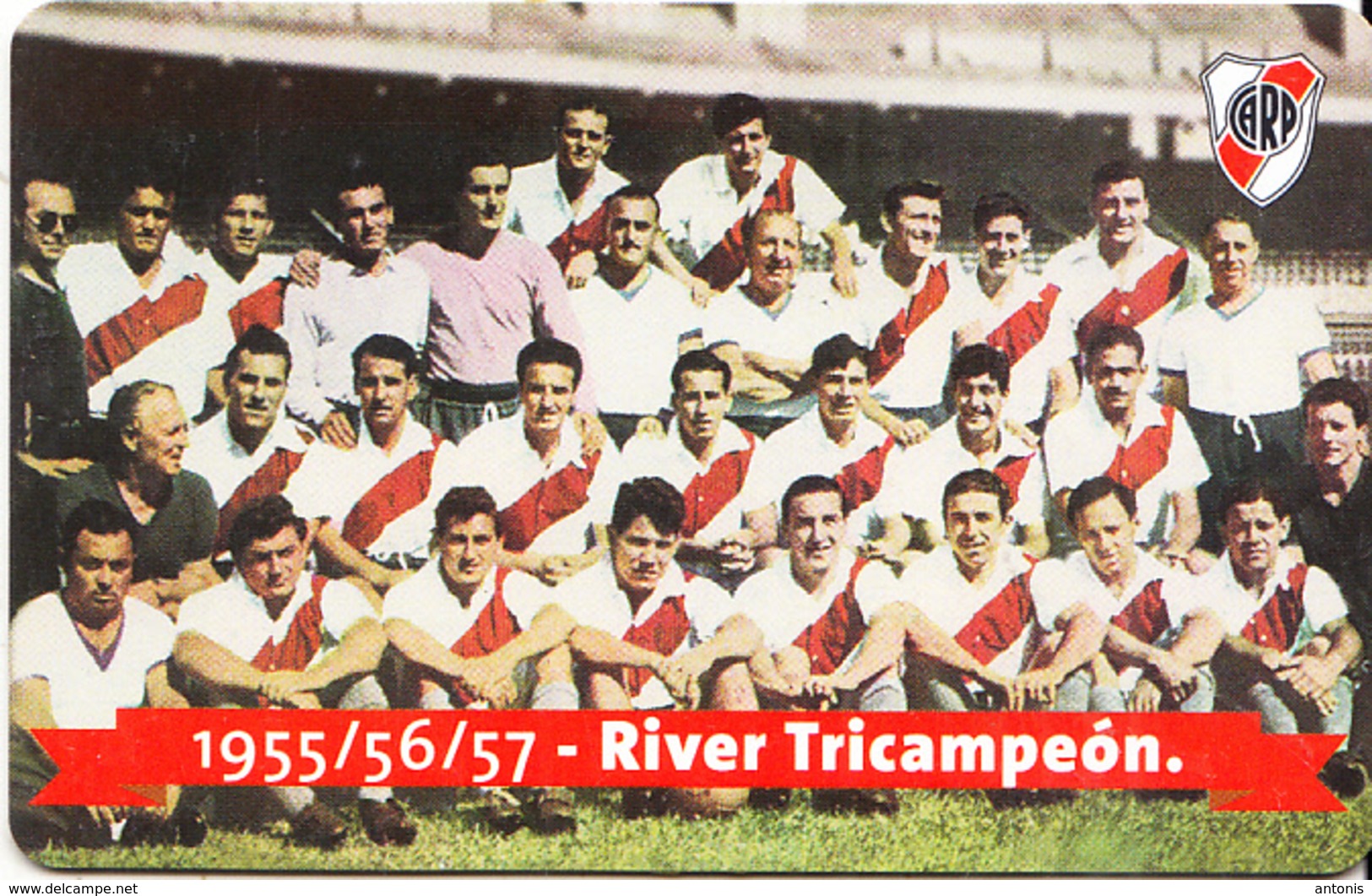 ARGENTINA(chip) - C A River Plate, 1955/56/57 River Tricampeon, Telefonica Telecard(F 153), 02/99, Used - Argentina