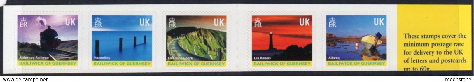 Guernsey 2001 Booklet Strip, 1 Stamp With Le Hanois Lighthouse, MNH, SG 916/20, Ref. 74 - Lighthouses