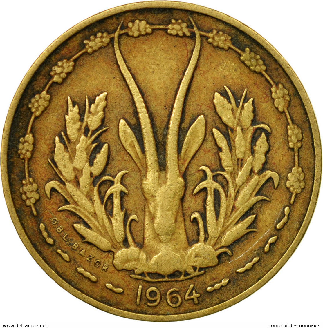 Monnaie, West African States, 10 Francs, 1964, Paris, TB+, Aluminum-Bronze, KM:1 - Costa De Marfil