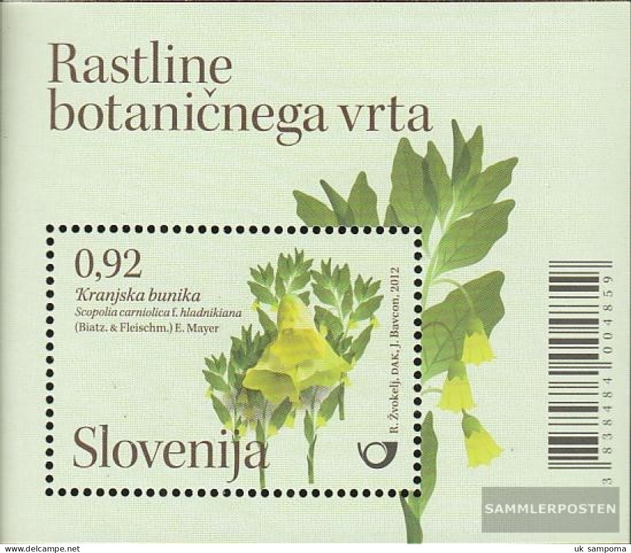 Slovenia Block61 (complete Issue) Unmounted Mint / Never Hinged 2012 Botanical Garden Ljubljana - Slovenia