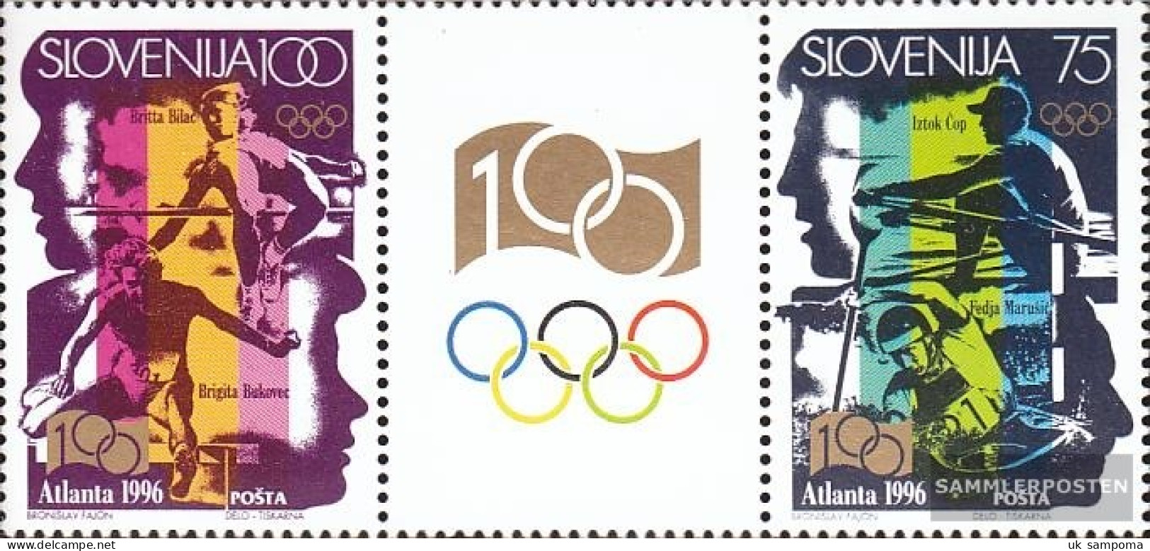 Slovenia 151-152 Triple Strip (complete Issue) Unmounted Mint / Never Hinged 1996 Olympics Summer - Slovenia