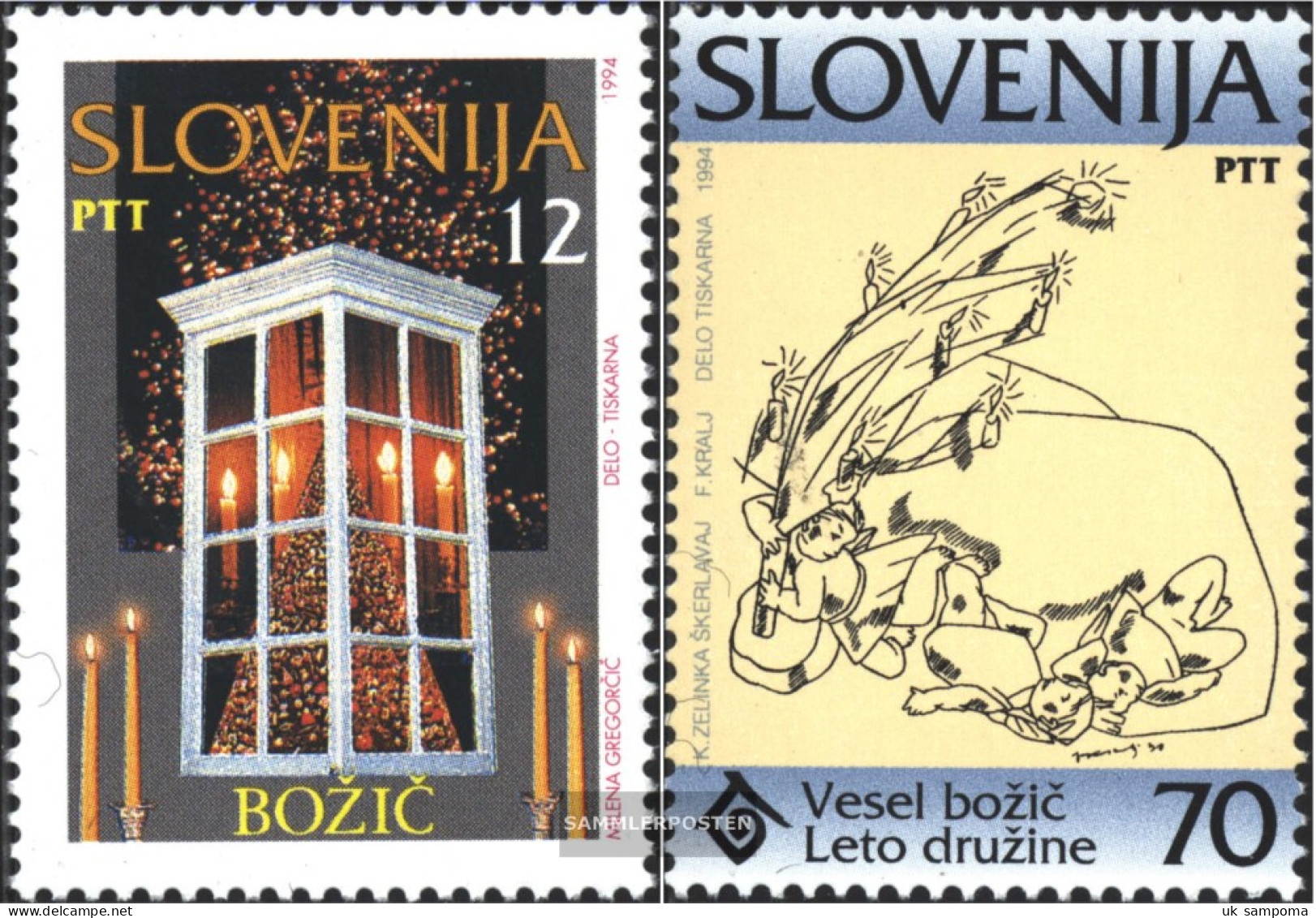 Slovenia 99-100 (complete Issue) Unmounted Mint / Never Hinged 1994 Christmas - Slovenia