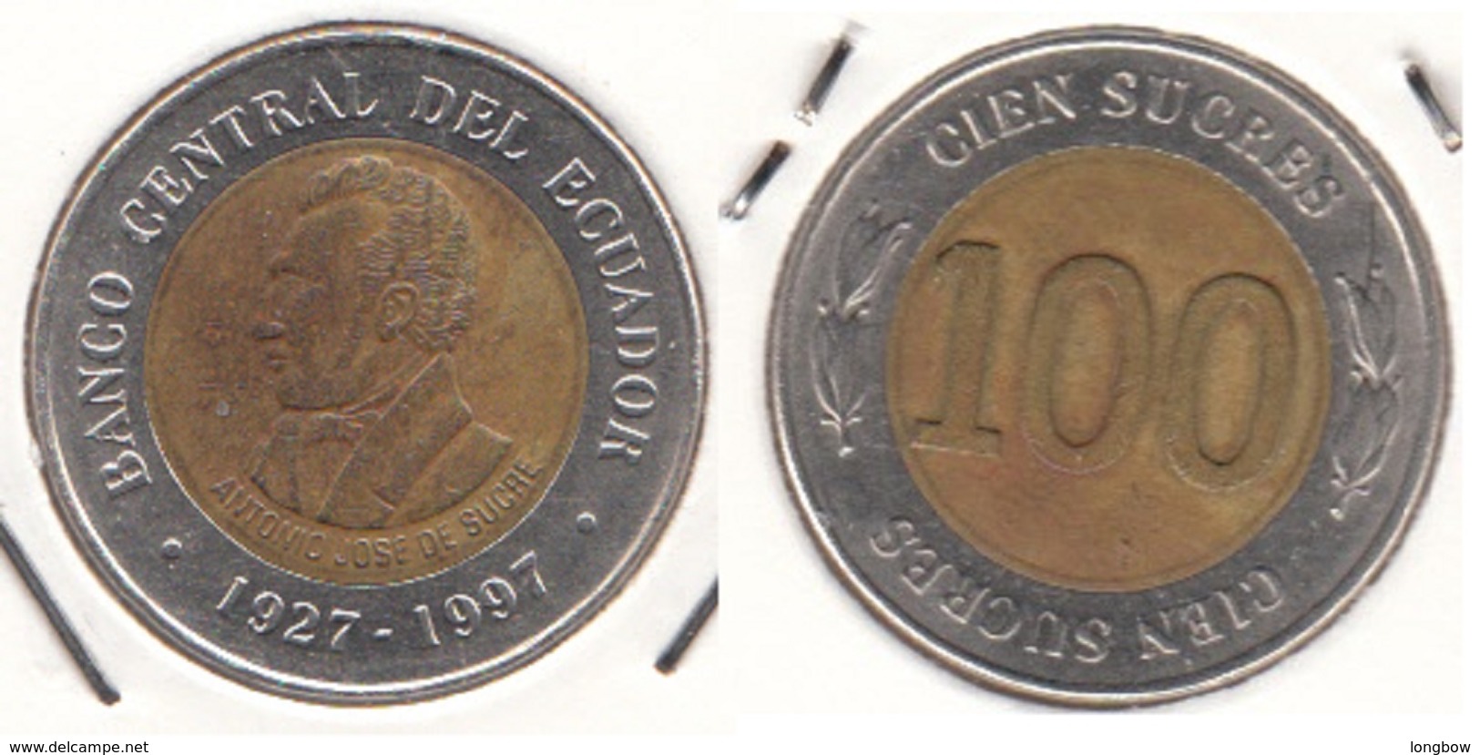 Ecuador 100 Sucres 1997 KM#101 - Used - Equateur