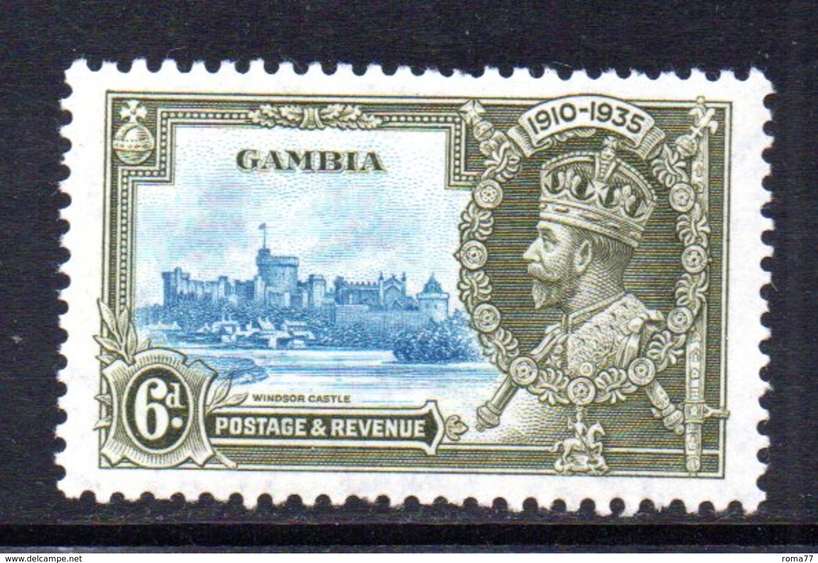 T308 - GAMBIA 1935 , Giubileo 6p. Yvert N. 117  * - Gambia (...-1964)
