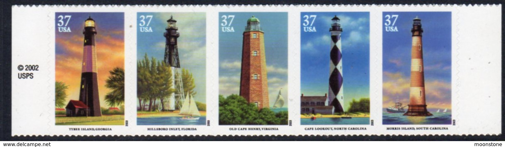 USA 2003 Lighthouses Strip Of 5, MNH, SG 4290/4, Ref. 90 - Lighthouses