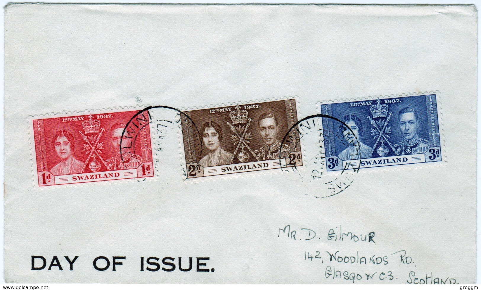 Swaziland 1937 Coronation First Day Cover With Full Set Of Stamps. - Swasiland (...-1967)