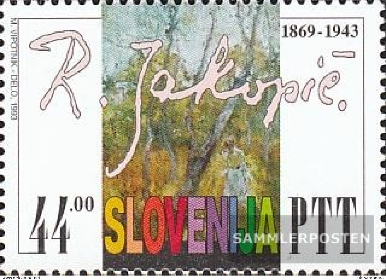 Slovenia 37 (complete Issue) Unmounted Mint / Never Hinged 1993 50. Death Rihard Jakopic - Slovenia