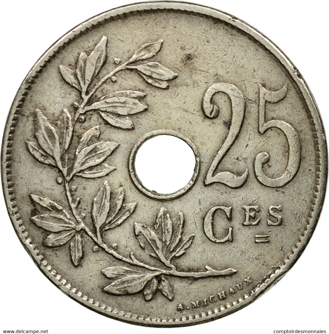 Monnaie, Belgique, 25 Centimes, 1920, B+, Copper-nickel, KM:68.1 - 25 Centimes