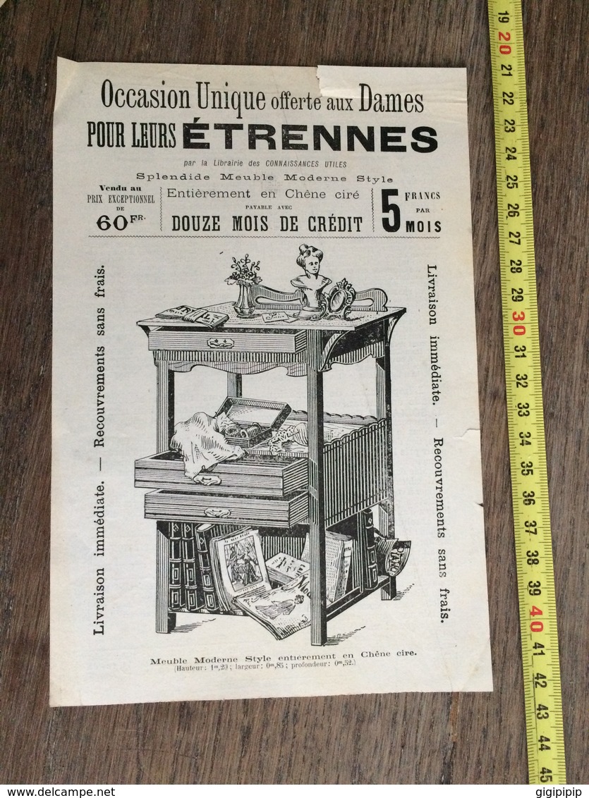 FLYERS ENCART PUBLICITAIRE 1900 MEUBLE ETRENNES MAISON KRIEGER - Collections