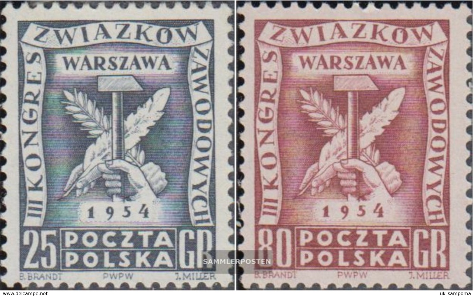 Poland 847-848 (complete Issue) Unmounted Mint / Never Hinged 1954 Trade Union Congress In Warsaw - Unused Stamps