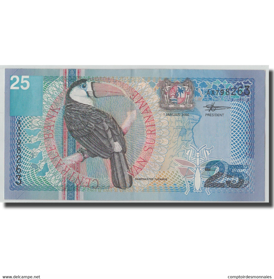 Billet, Surinam, 25 Gulden, 2000, 2000-01-01, KM:148, TB+ - Surinam