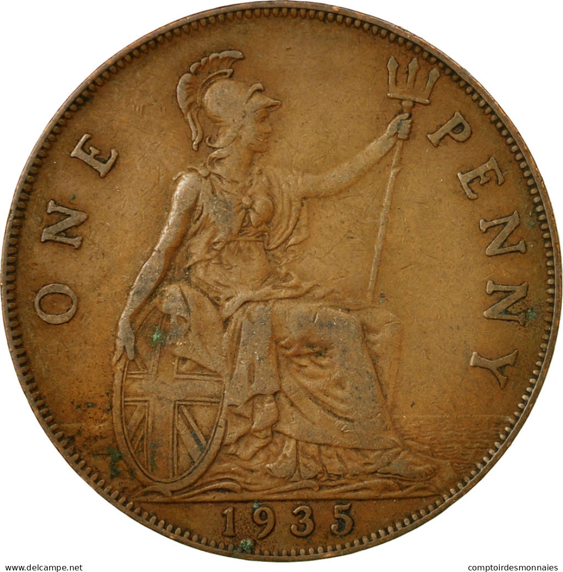 Monnaie, Grande-Bretagne, George V, Penny, 1935, TB, Bronze, KM:838 - D. 1 Penny