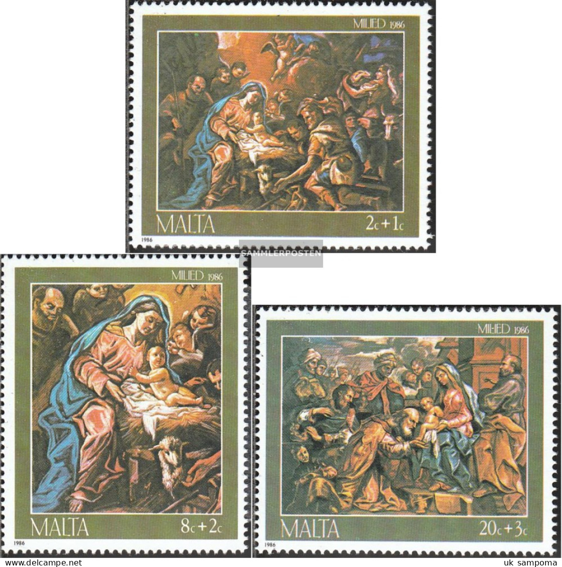 Malta 755-757 (complete Issue) Unmounted Mint / Never Hinged 1986 Christmas - Malta