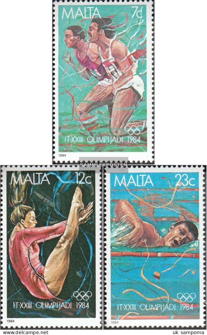 Malta 710-712 (complete Issue) Unmounted Mint / Never Hinged 1984 Olympics Summer - Malta