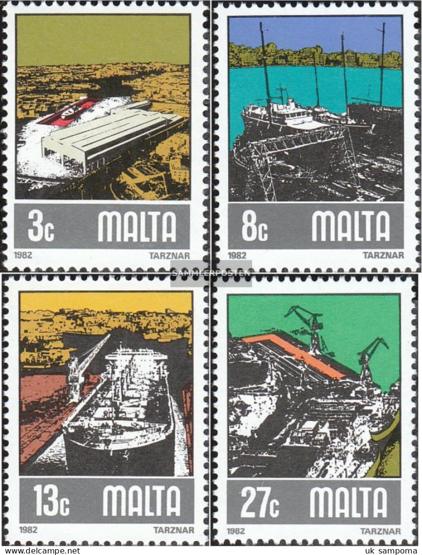 Malta 655-658 (complete Issue) Unmounted Mint / Never Hinged 1982 Schiffsbau - Malta