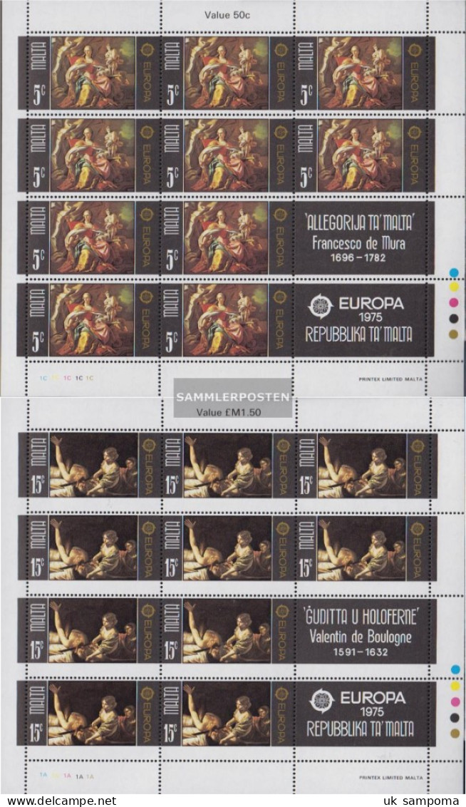 Malta 512Klb-513Klb Sheetlet (complete Issue) Unmounted Mint / Never Hinged 1975 Paintings - Malta