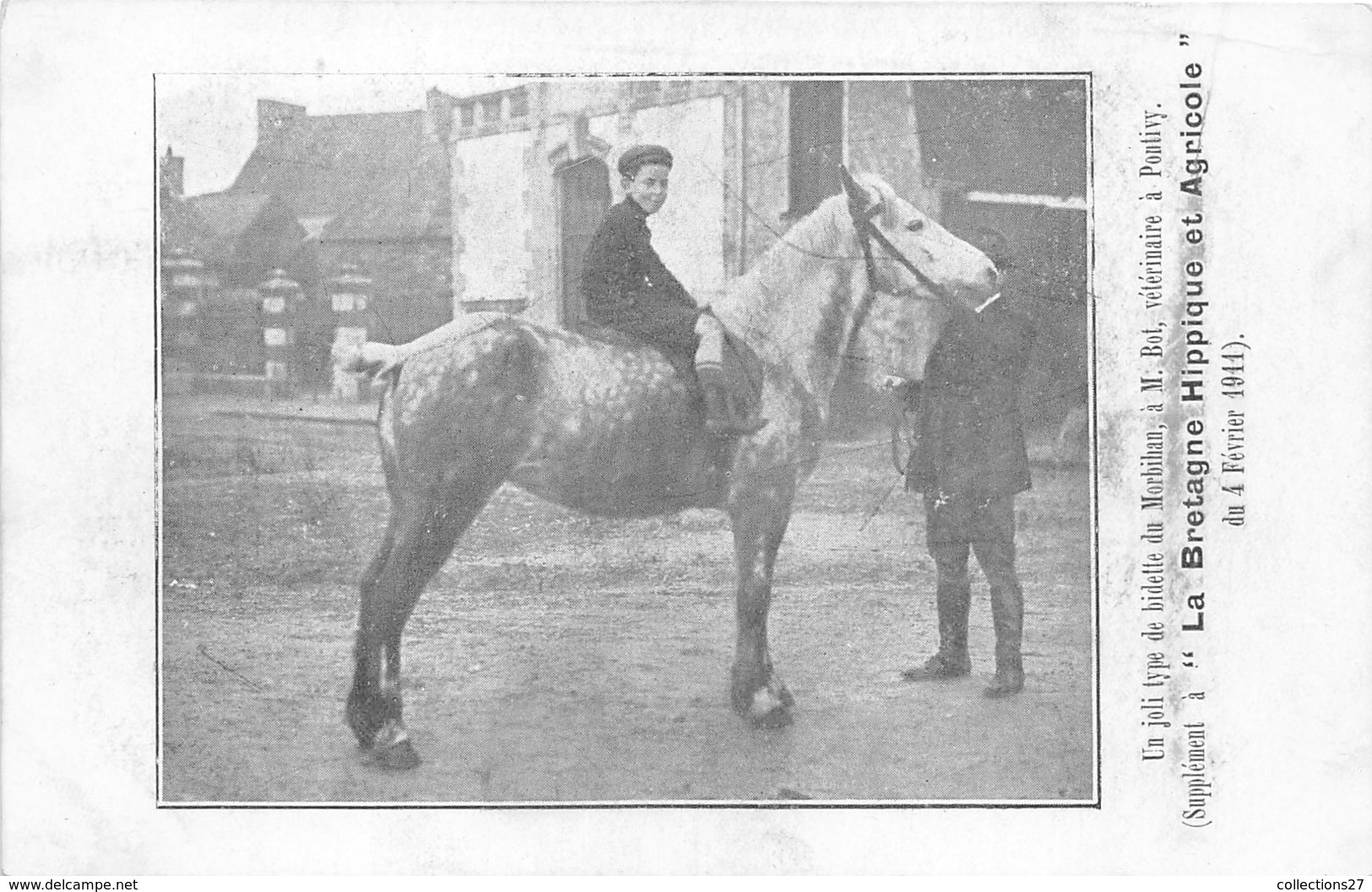 56-PONTIVY- UN JOLI TYPE DU MORBIHEN A M. BOT, VETERINAIRE A PONTIVY- LA BRETAGNE HIPPIQUE ET AGRICOLE - Pontivy