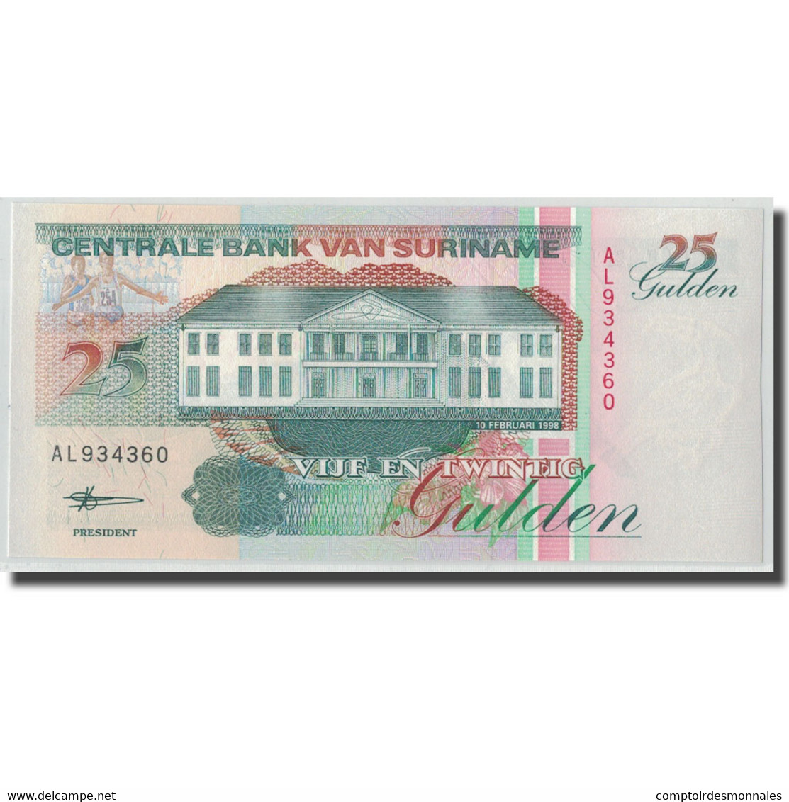 Billet, Surinam, 25 Gulden, 1998, 1998-02-10, KM:138d, SPL - Suriname