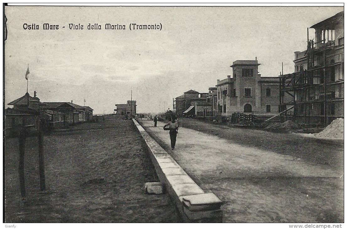 OSTIA A MARE VIALE DELLA MARINA 1920 ANIMATA - Altri & Non Classificati