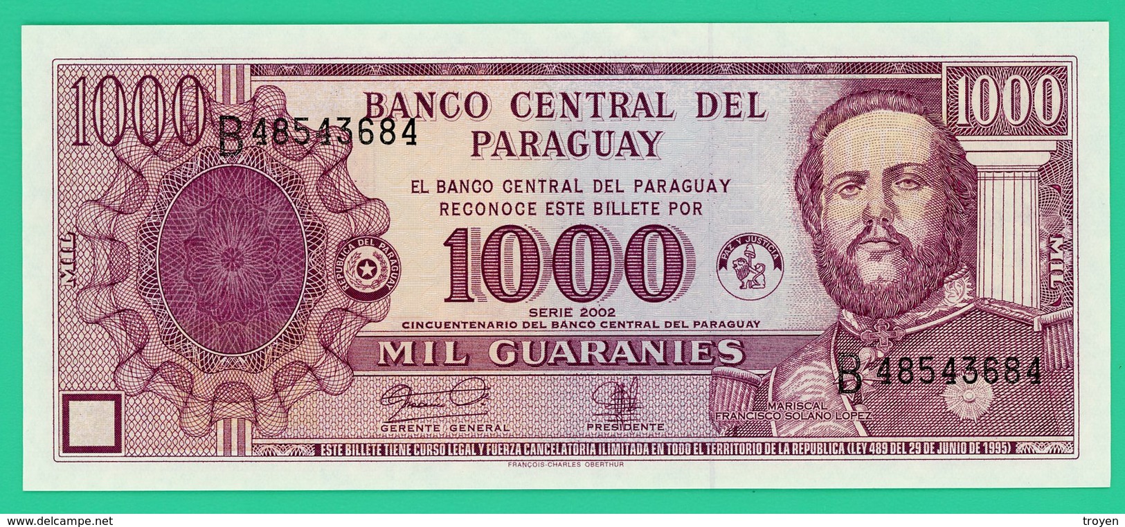 1000 Guaranies - Paraguay - 2002 - N° B48543694 -  Neuf - - Paraguay