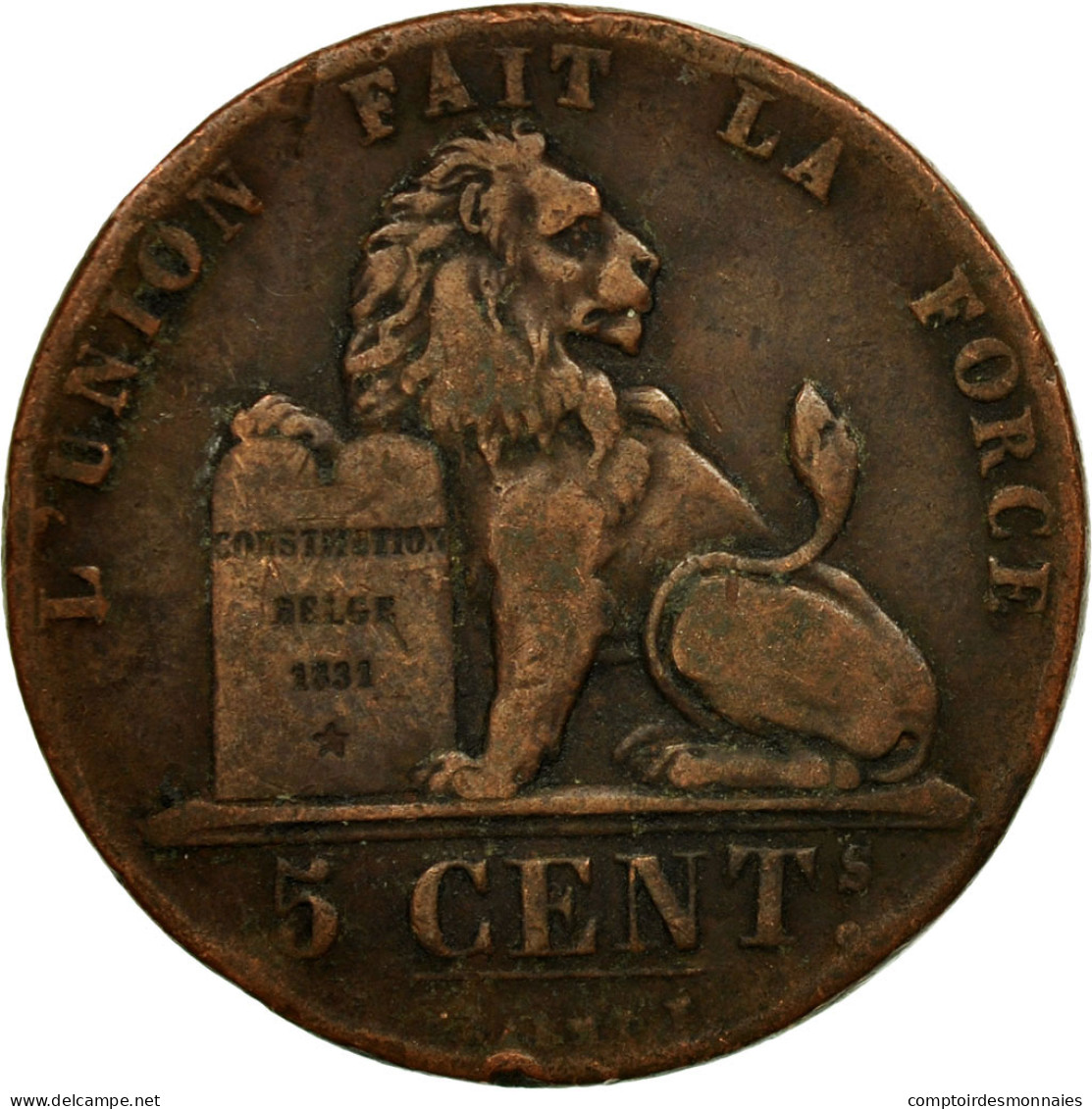 Monnaie, Belgique, Leopold I, 5 Centimes, 1856, TB, Cuivre, KM:5.1 - 5 Centimes