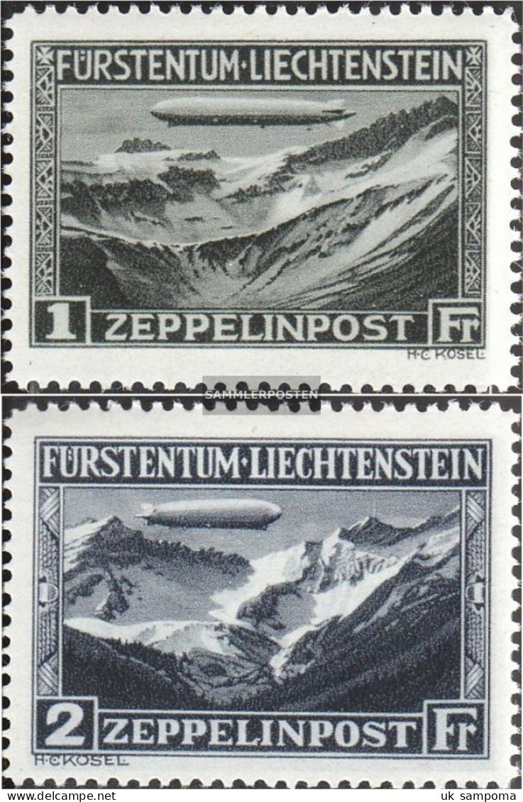 Liechtenstein 114-115 (complete Issue) With Hinge 1931 Count Zeppelin - Unused Stamps