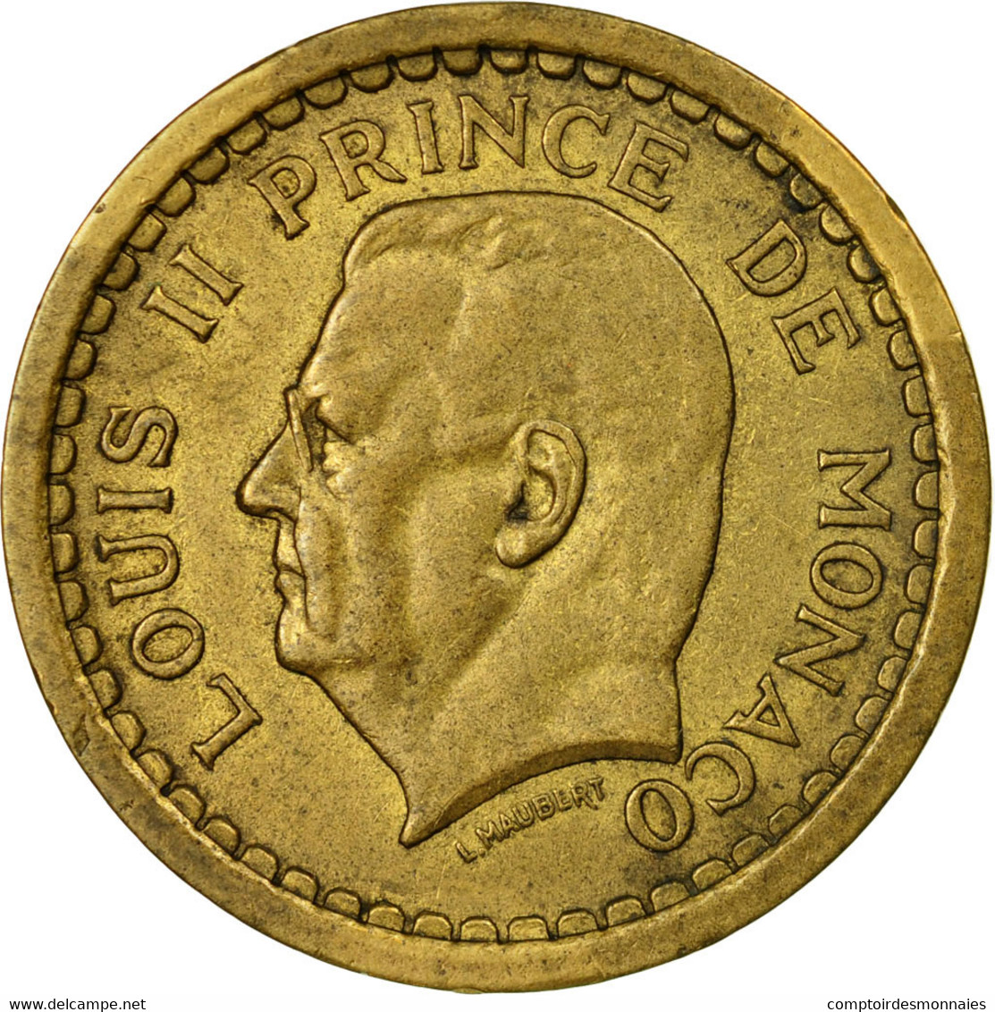 Monnaie, Monaco, Louis II, 2 Francs, 1943, Poissy, TTB, Bronze-Aluminium - 1922-1949 Louis II