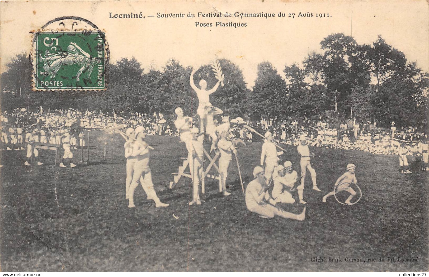 56-LOCMINE- SOUVENIR DU FESTIVAL DE GUMNASTIQUE DU 27 AOUT 1911 , POSE PLASTIQUES - Locmine