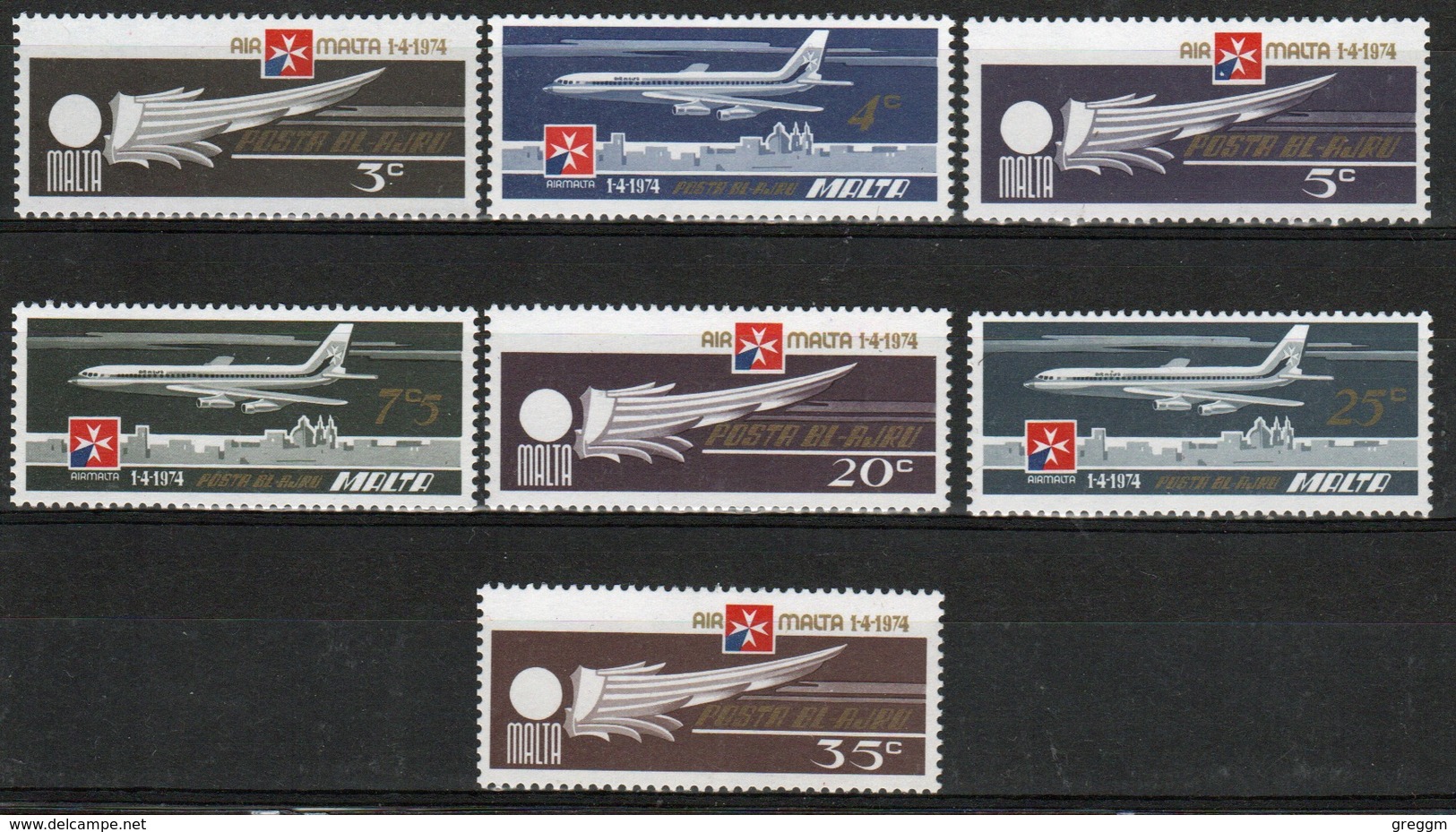 Malta 1974 Complete Set Of Stamps To Celebrate Air. - Malta