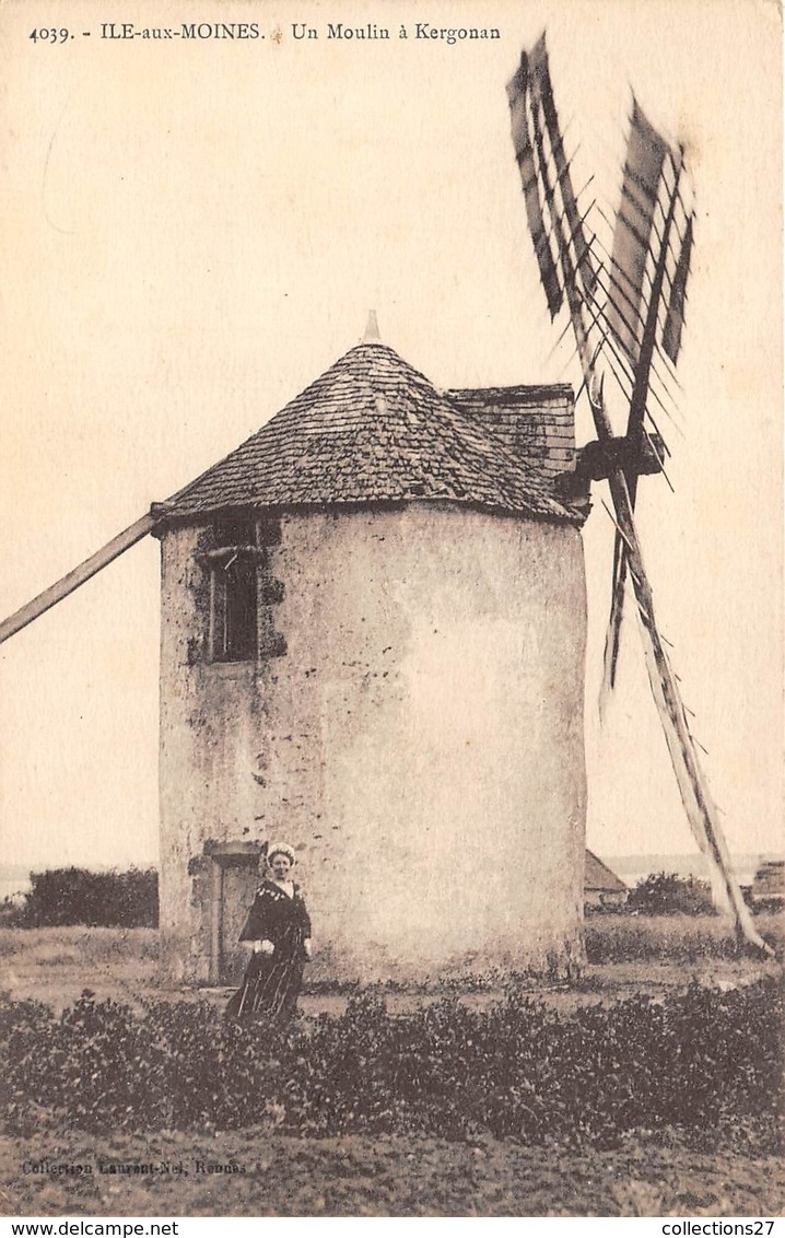 56-ILE-AUX-MOINES- UN MOULIN A KERGONAN - Ile Aux Moines