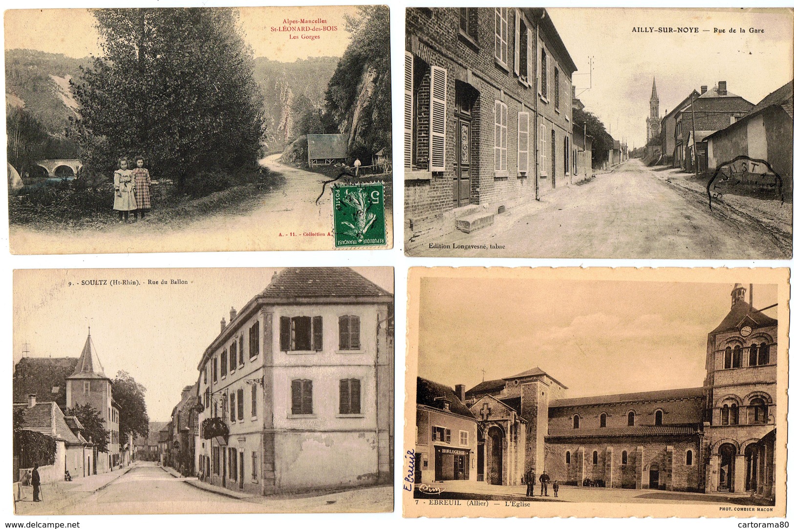 Lot 10 CPA & CPSM France  / Lens, Douai, Ailly-sur-Noye, Ebreuil, Soultz ... / A Voir !!! - 5 - 99 Cartes