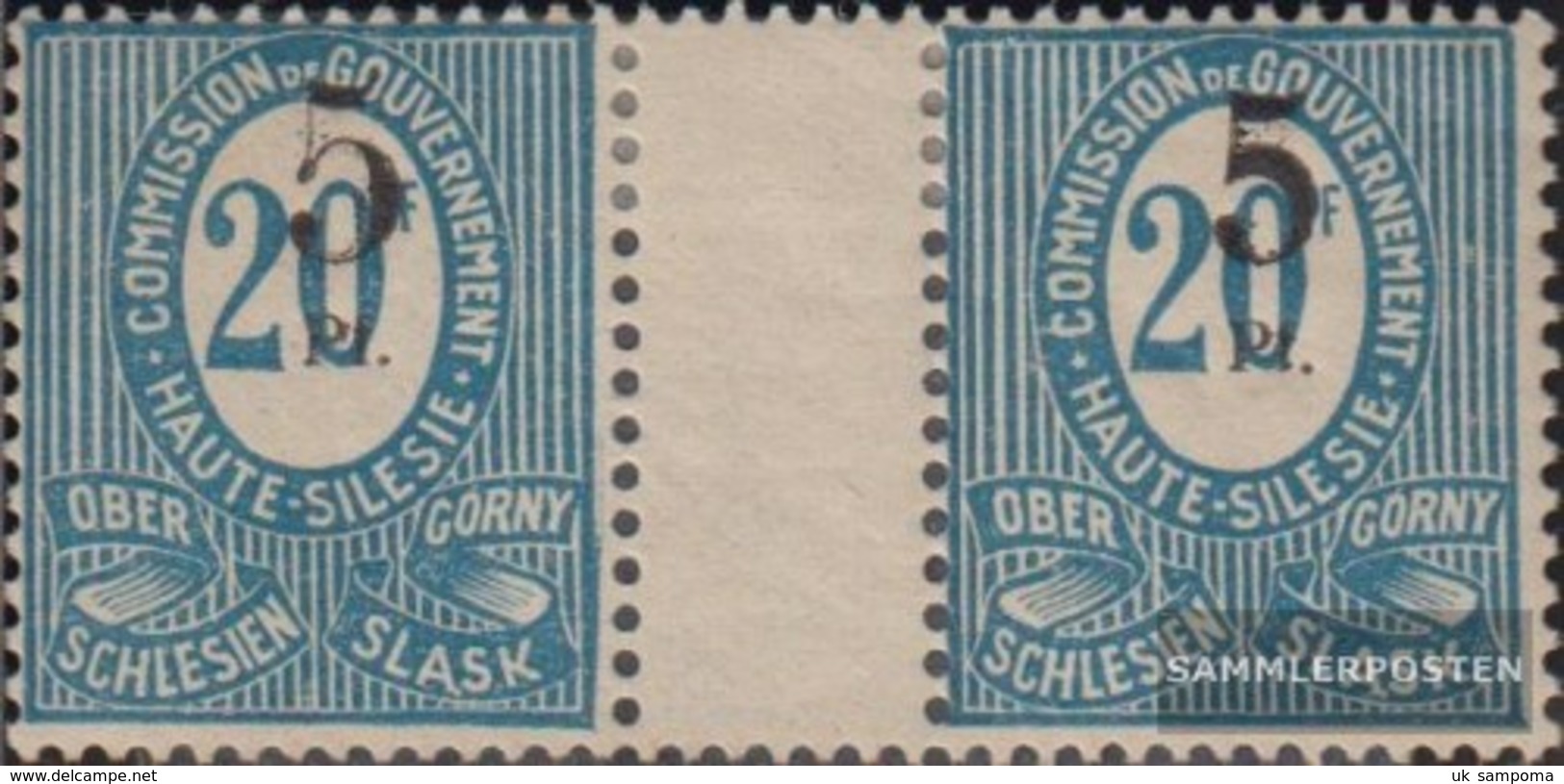 Silesia 10b ZW Between Steg Couple With Hinge 1920 Numbers - Other & Unclassified