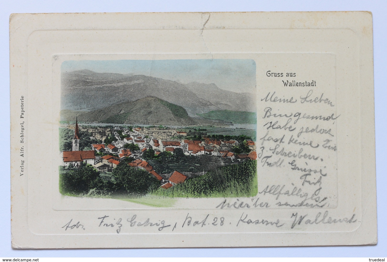 Gruss Aus Wallenstadt, 1902, Schweiz Svizzera Suisse Switzerland Free Frank EIDGENÖSSISCHES KRIEGS-COMMISSARIAT (damaged - Other & Unclassified