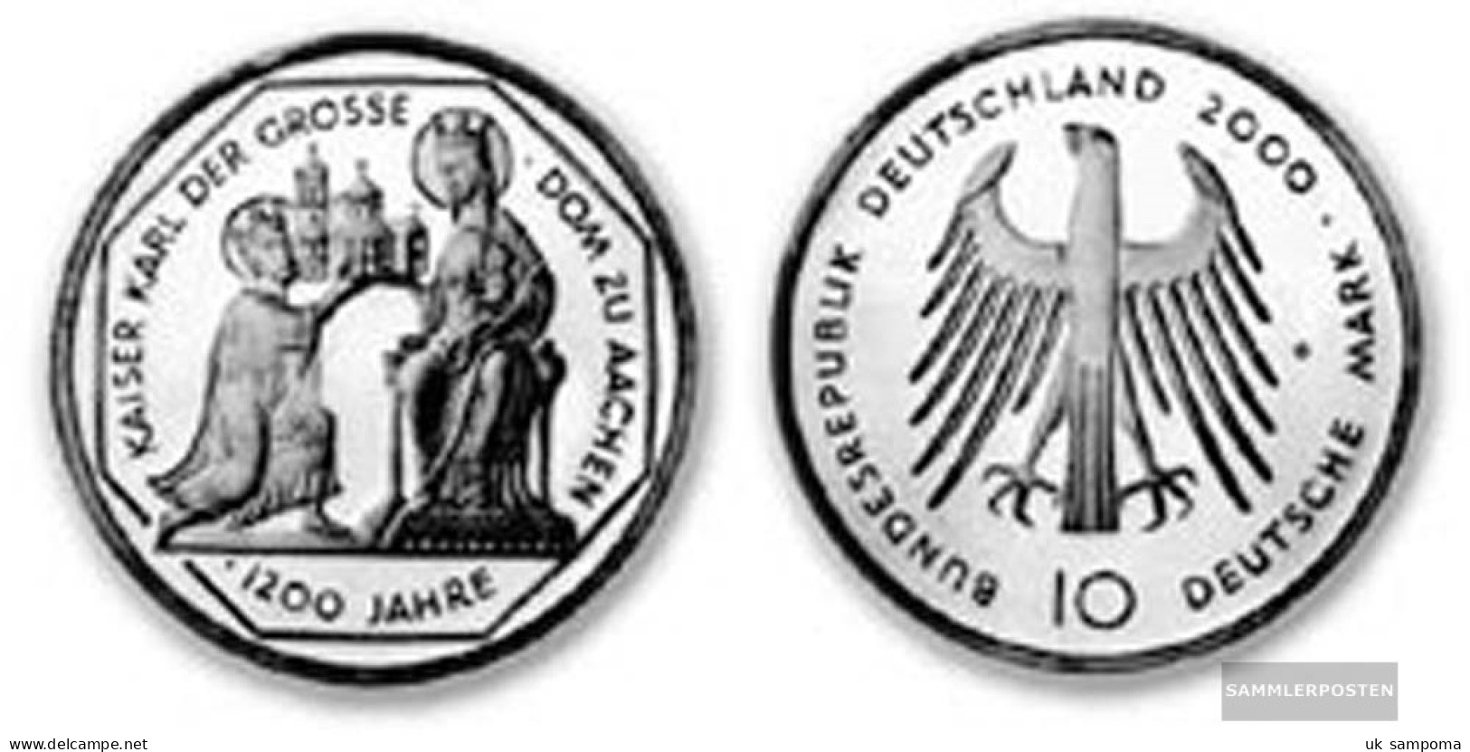 FRD (FR.Germany) Jägernr: 475 2000 G Stgl./unzirkuliert Silver Stgl./unzirkuliert 2000 10 DM Aix-la-Chapelle - Commemorations