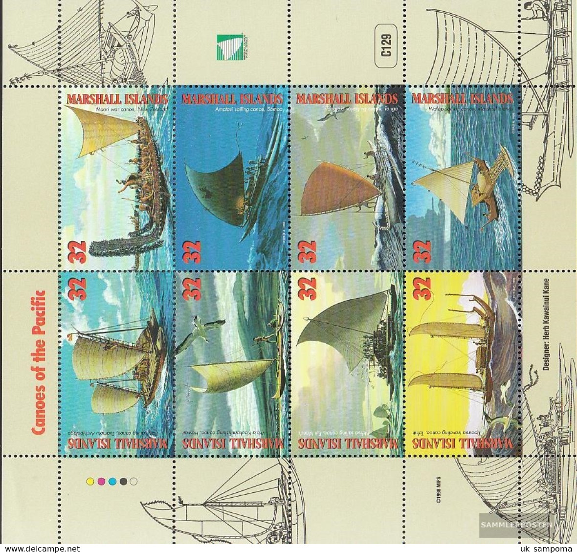 Marshall-Islands 967-974 Sheetlet (complete Issue) Unmounted Mint / Never Hinged 1998 Kanus In Pacific Room - Marshall Islands