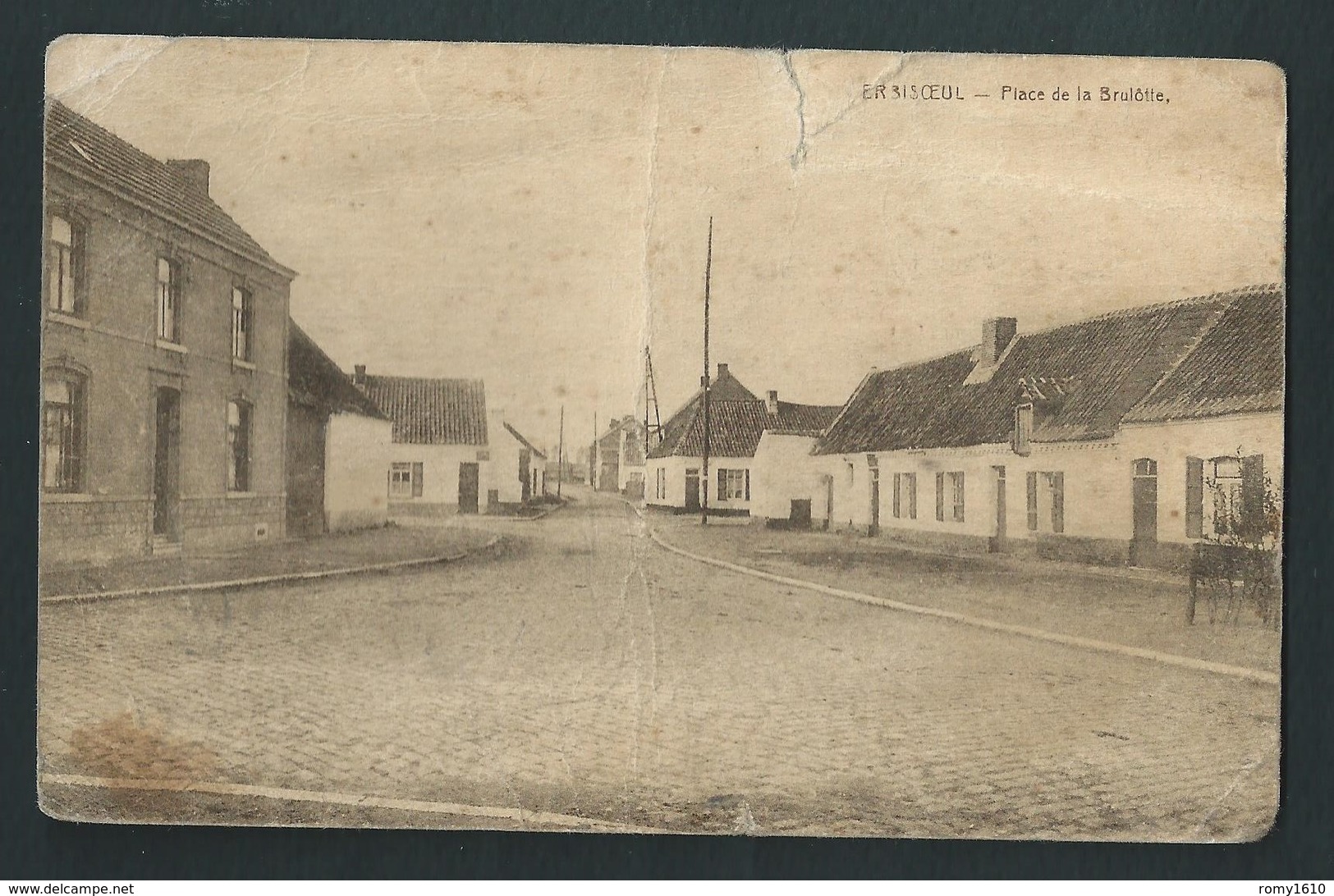 ERBISOEUL. (Jurbise)  Place De La Brulotte. Carte En Mauvais état. 2 Scans. - Jurbise