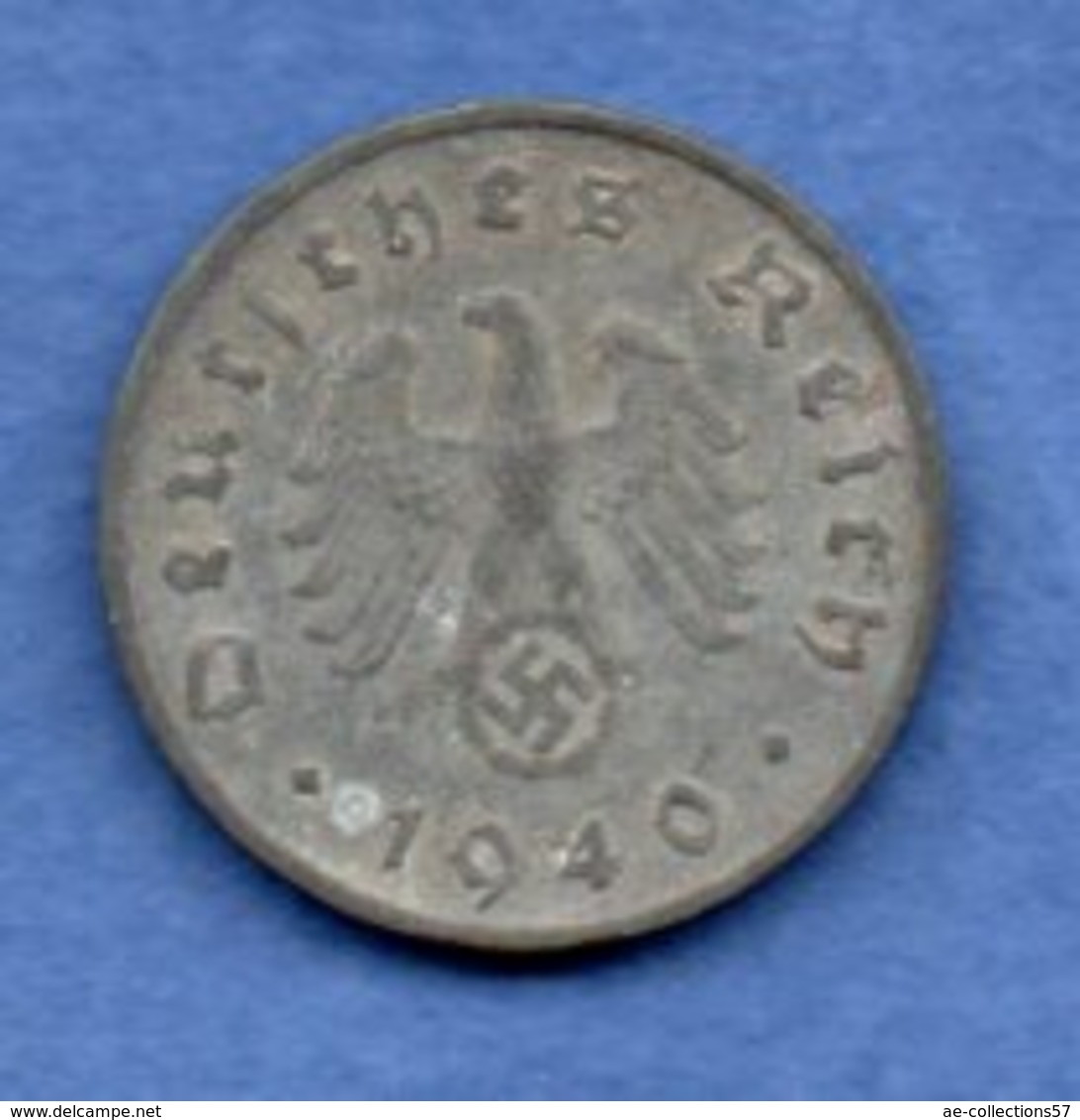 Allemagne  -  10 Reichspfennig  1940 G -  Km # 101 -  état  TB+ - 10 Reichspfennig