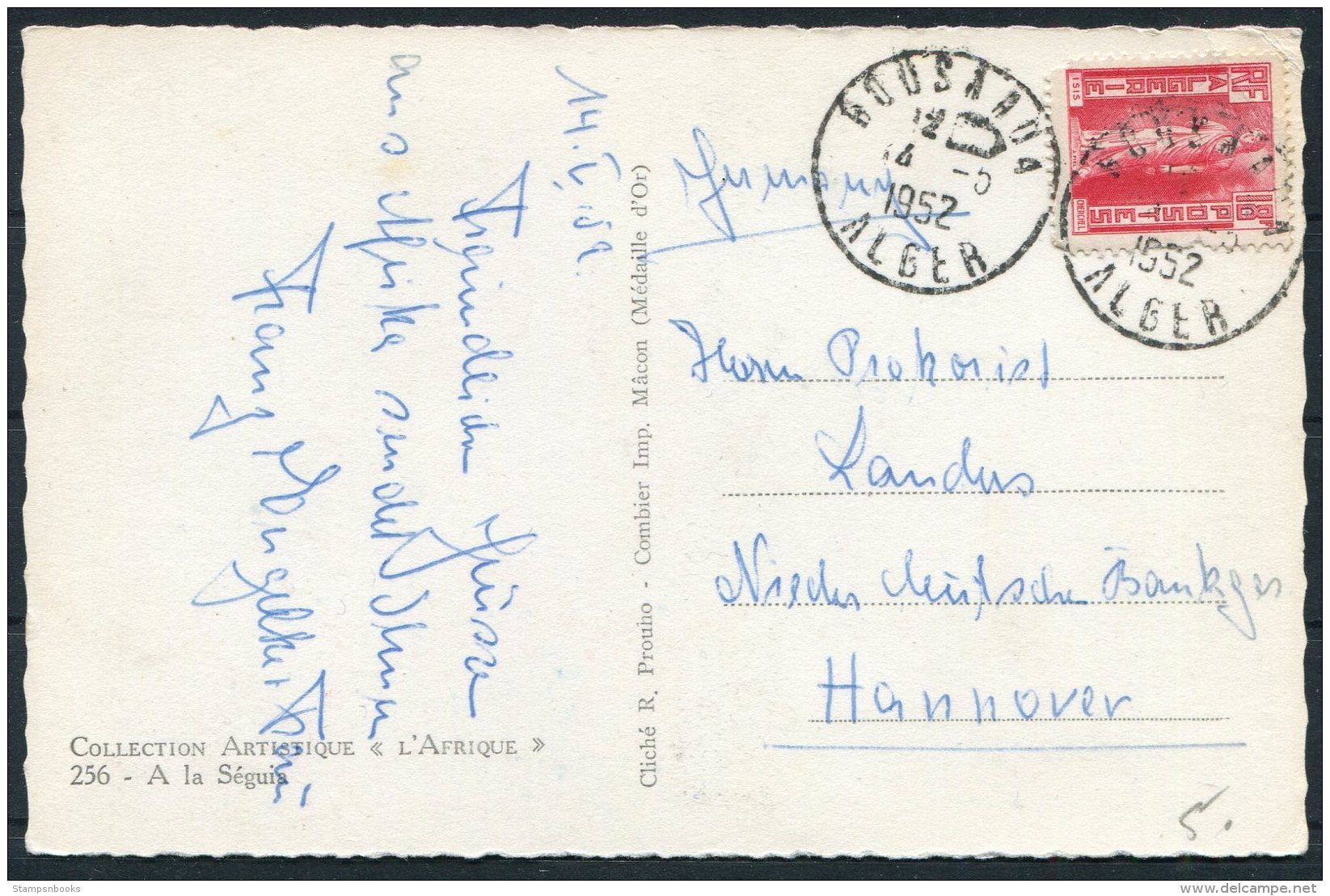 1952 Algeria Postcad - Hannover Germany - Covers & Documents