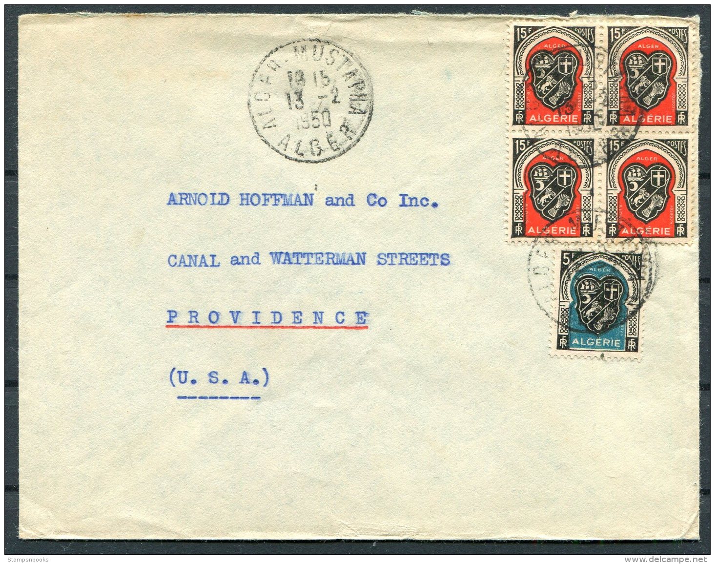 1950 Algeria C.I.A.C. Cover - Providence RI USA - Covers & Documents