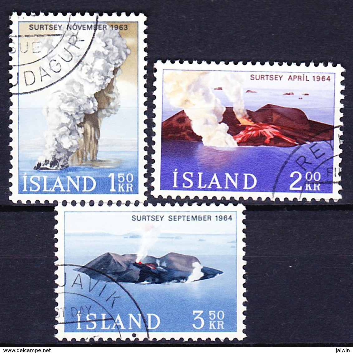 ISLANDE 1965 YT N° 347 à 349 Obl. - Gebraucht